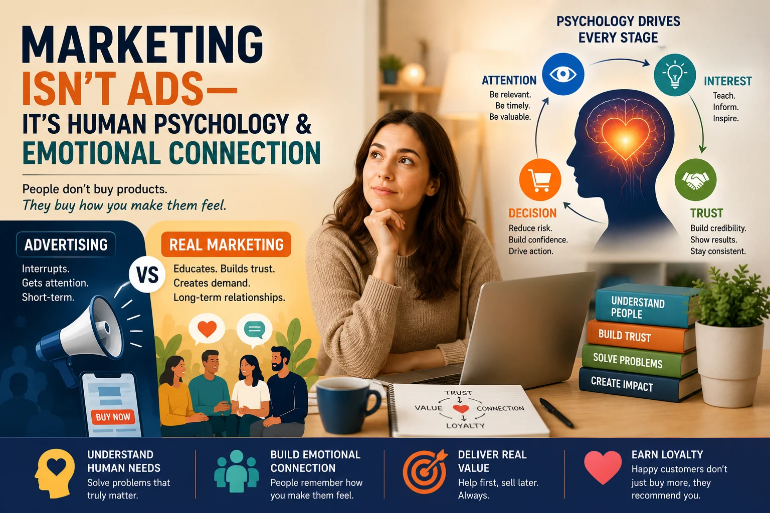 Marketing Isn't Ads—It's Human Psychology & Emotional Connection
